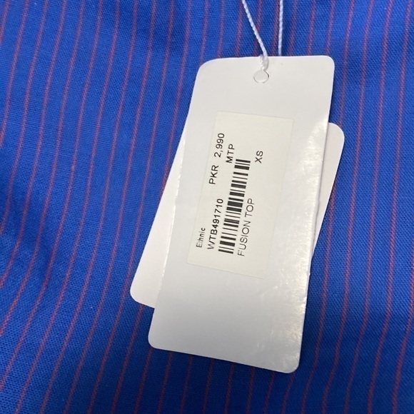 Ethnic by Outfitters Fusion Tunic Dress blue with tassels Sz XS/ S - Picture 7 of 13